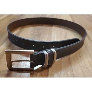 New York & Company Women's Brown Leather Belt Size Medium Preppy USA
